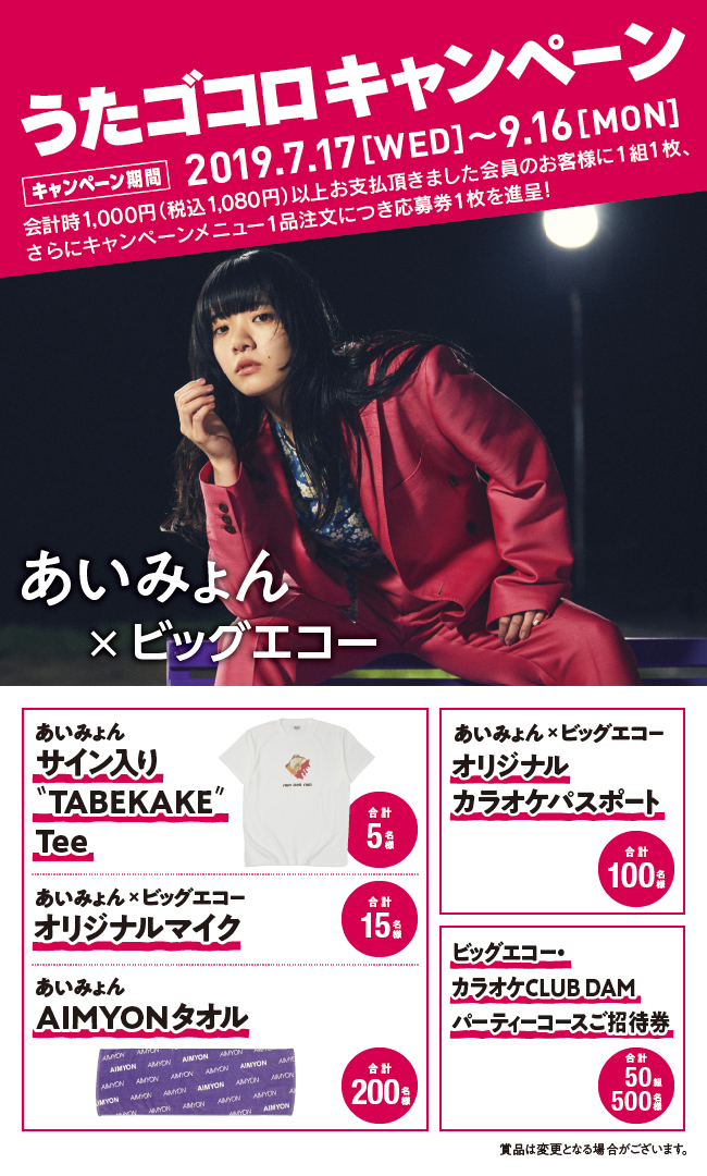 「あいみょん」×「ビッグエコー」うたゴコロキャンペーン